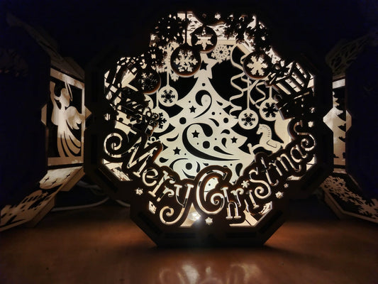Merry Christmas scene lantern