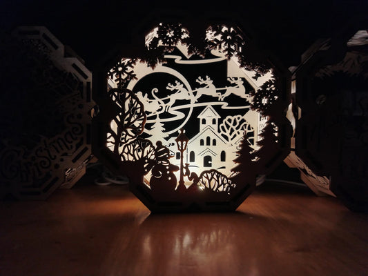 Snowman scene lantern