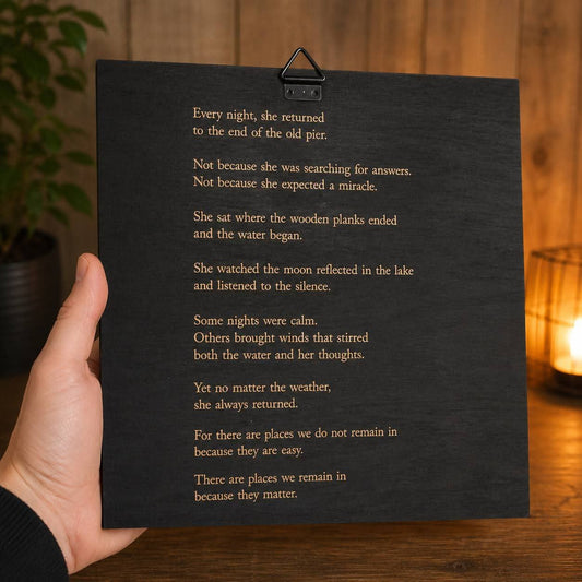 The story - engraved picture on black background