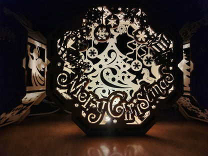 Merry Christmas scene lantern