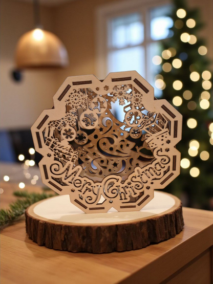 Merry Christmas scene lantern