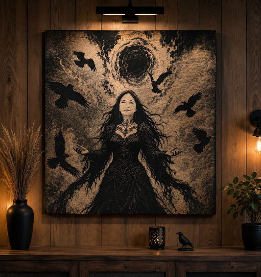 The witch - engraved picture on black background (Copy)
