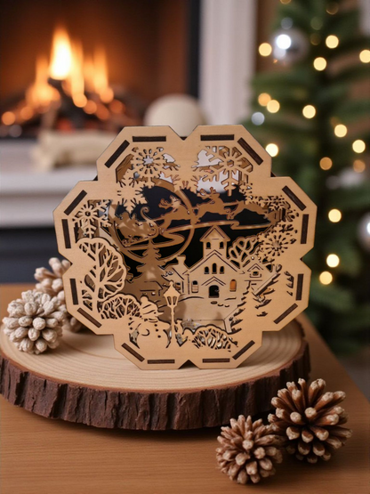 Snowman scene lantern