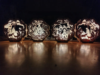 Snowman scene lantern