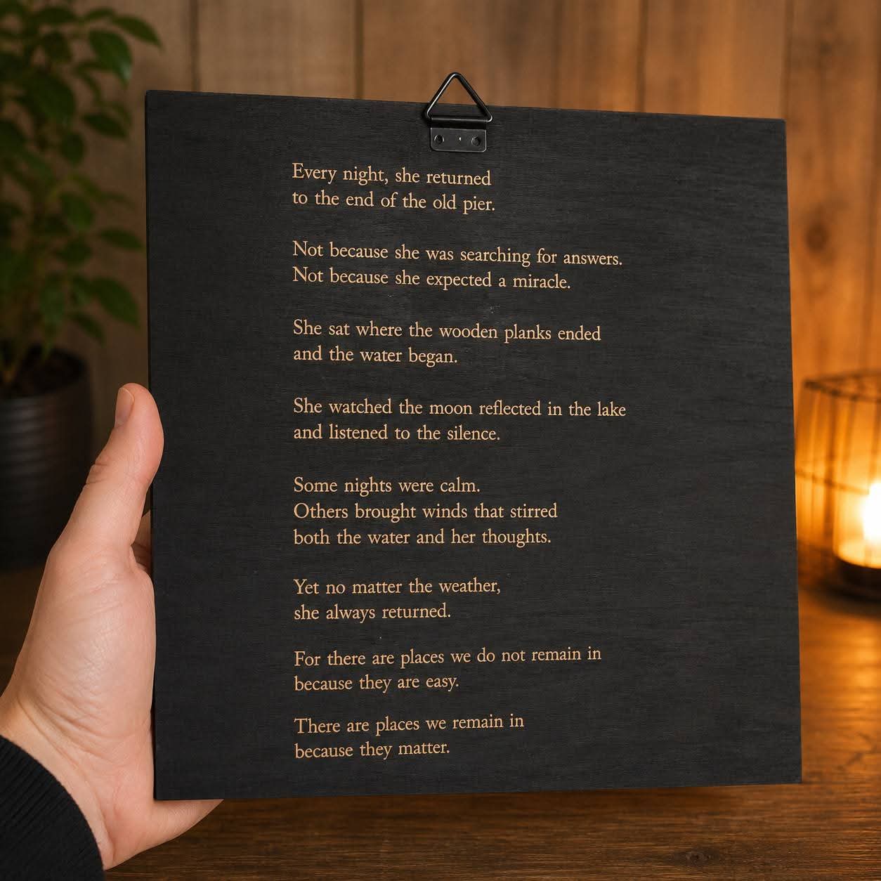The story - engraved picture on black background
